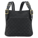 GUCCI GG Canvas Shoulder Bag Black Gold 115514 Auth 152563-13