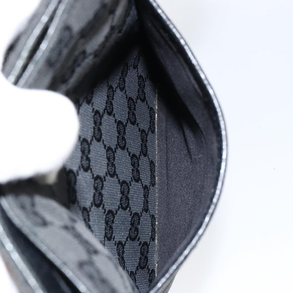 GUCCI GG Canvas Shoulder Bag Black Gold 115514 Auth 152563