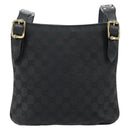 GUCCI GG Canvas Shoulder Bag Black Gold 115514 Auth 152563-2