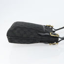 GUCCI GG Canvas Shoulder Bag Black Gold 115514 Auth 152563-3