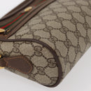 GUCCI GG Supreme Web Sherry Line Bag PVC Beige Red 119 02 087 Auth 152569-9