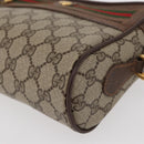 GUCCI GG Supreme Web Sherry Line Bag PVC Beige Red 119 02 087 Auth 152569-14