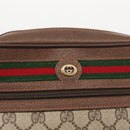 GUCCI GG Supreme Web Sherry Line Bag PVC Beige Red 119 02 087 Auth 152569-17