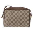 GUCCI GG Supreme Web Sherry Line Bag PVC Beige Red 119 02 087 Auth 152569-2