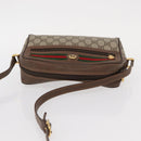 GUCCI GG Supreme Web Sherry Line Bag PVC Beige Red 119 02 087 Auth 152569-6