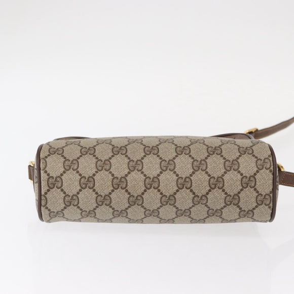 GUCCI GG Supreme Web Sherry Line Bag PVC Beige Red 119 02 087 Auth 152569