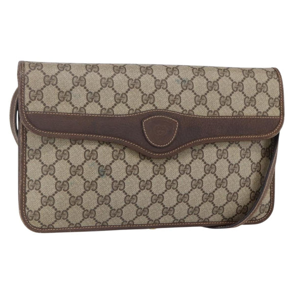 GUCCI GG Supreme Shoulder Bag PVC Beige Gold 004 904 0671 Auth 152570