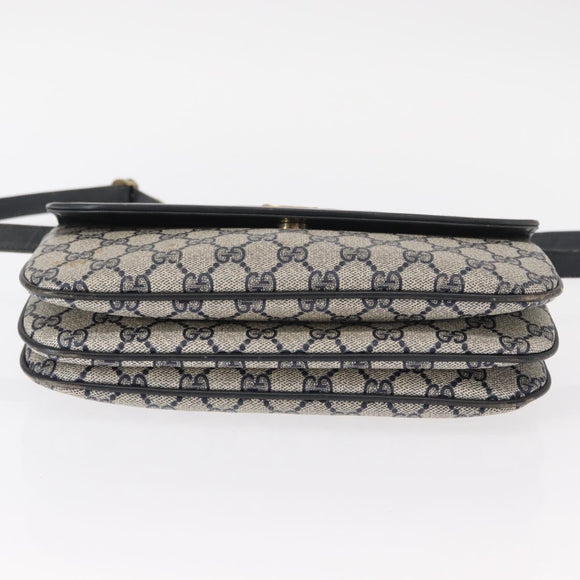 GUCCI GG Supreme Shoulder Bag PVC Navy Gold 004 106 0024 Auth 152571