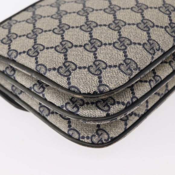 GUCCI GG Supreme Shoulder Bag PVC Navy Gold 004 106 0024 Auth 152571