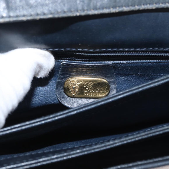 GUCCI GG Supreme Shoulder Bag PVC Navy Gold 004 106 0024 Auth 152571