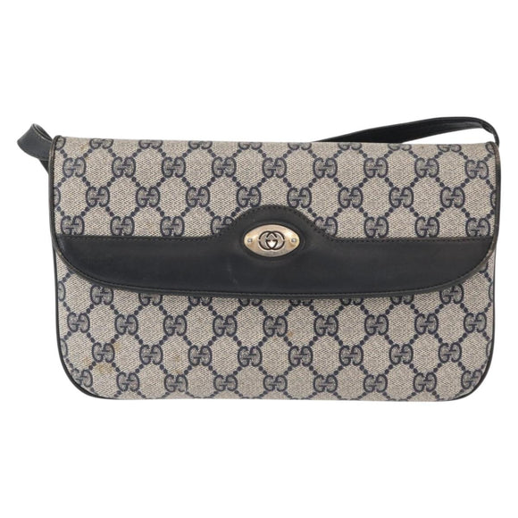 GUCCI GG Supreme Shoulder Bag PVC Navy Gold 004 106 0024 Auth 152571