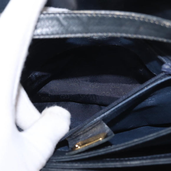 GUCCI GG Supreme Shoulder Bag PVC Navy Gold 004 106 0024 Auth 152571