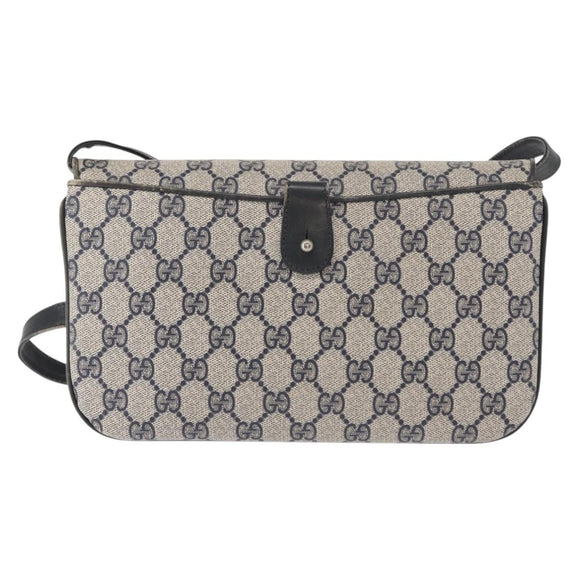 GUCCI GG Supreme Shoulder Bag PVC Navy Gold 004 106 0024 Auth 152571