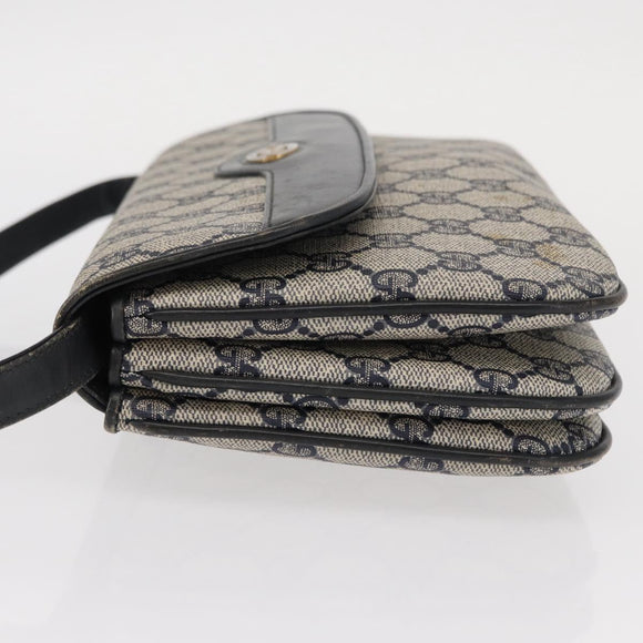 GUCCI GG Supreme Shoulder Bag PVC Navy Gold 004 106 0024 Auth 152571