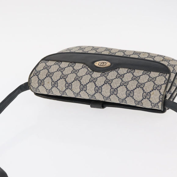 GUCCI GG Supreme Shoulder Bag PVC Navy Gold 004 106 0024 Auth 152571