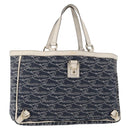 GUCCI Abbey Tote Bag Navy Gold 141472 Auth 152573-1