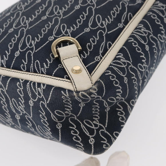 GUCCI Abbey Tote Bag Navy Gold 141472 Auth 152573