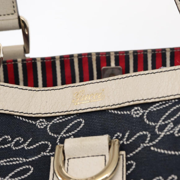 GUCCI Abbey Tragetasche Marine Gold 141472 Auth 152573
