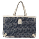 GUCCI Abbey Tote Bag Navy Gold 141472 Auth 152573-13