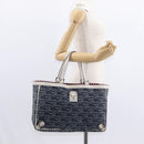 GUCCI Abbey Tote Bag Navy Gold 141472 Auth 152573-22