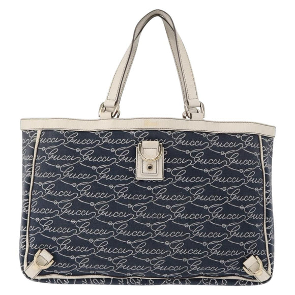 GUCCI Abbey Tragetasche Marine Gold 141472 Auth 152573