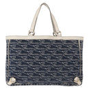 GUCCI Abbey Tote Bag Navy Gold 141472 Auth 152573-2