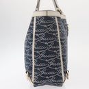 GUCCI Abbey Tote Bag Navy Gold 141472 Auth 152573-4