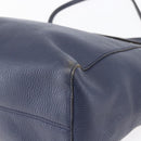 GUCCI Tote Bag Leather Navy Gold 354397 Auth 152574-14