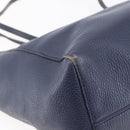 GUCCI Tote Bag Leather Navy Gold 354397 Auth 152574-16