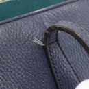 GUCCI Tote Bag Leather Navy Gold 354397 Auth 152574-10