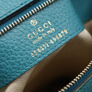 GUCCI Tote Bag Leather Navy Gold 354397 Auth 152574-12