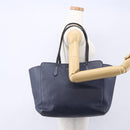 GUCCI Tote Bag Leather Navy Gold 354397 Auth 152574-22
