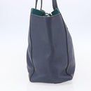 GUCCI Tote Bag Leather Navy Gold 354397 Auth 152574-3