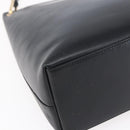 GUCCI GG Canvas Bamboo Shoulder Bag Leather Black Gold 001 3007 Auth 152575-15