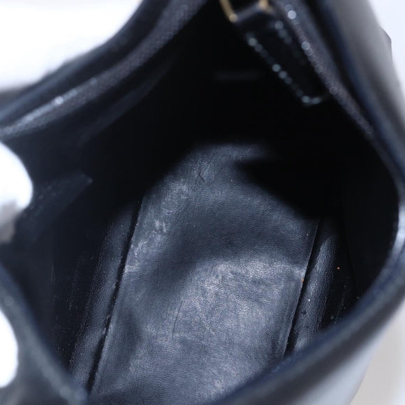 GUCCI GG Canvas Bamboo Shoulder Bag Leather Black Gold 001 3007 Auth 152575