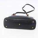 GUCCI Bamboo Hand Bag Leather 2way Black Gold 000 2296 0290 Auth 152576-5