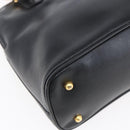 GUCCI Bamboo Hand Bag Leather 2way Black Gold 000 2296 0290 Auth 152576-9