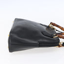 GUCCI Bamboo Hand Bag Leather 2way Black Gold 000 2296 0290 Auth 152576-4