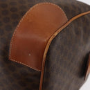 CELINE Macadam Canvas Boston Bag PVC Brown Gold Auth 152577-16