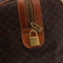 CELINE Macadam Canvas Boston Bag PVC Brown Gold Auth 152577-17