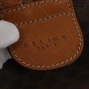 CELINE Macadam Canvas Boston Bag PVC Brown Gold Auth 152577-19