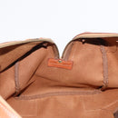 CELINE Macadam Canvas Boston Bag PVC Brown Gold Auth 152577-20