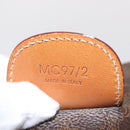 CELINE Macadam Canvas Boston Bag PVC Brown Gold Auth 152577-12