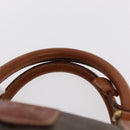 CELINE Macadam Canvas Boston Bag PVC Brown Gold Auth 152577-8