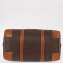 CELINE Macadam Canvas Boston Bag PVC Brown Gold Auth 152577-5