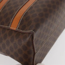 CELINE Macadam Canvas Hand Bag PVC Leather Brown Gold Auth 152578-9