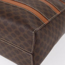 CELINE Macadam Canvas Hand Bag PVC Leather Brown Gold Auth 152578-14