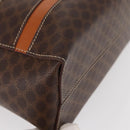 CELINE Macadam Canvas Hand Bag PVC Leather Brown Gold Auth 152578-15