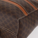 CELINE Macadam Canvas Hand Bag PVC Leather Brown Gold Auth 152578-16