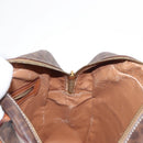 CELINE Macadam Canvas Hand Bag PVC Leather Brown Gold Auth 152578-20